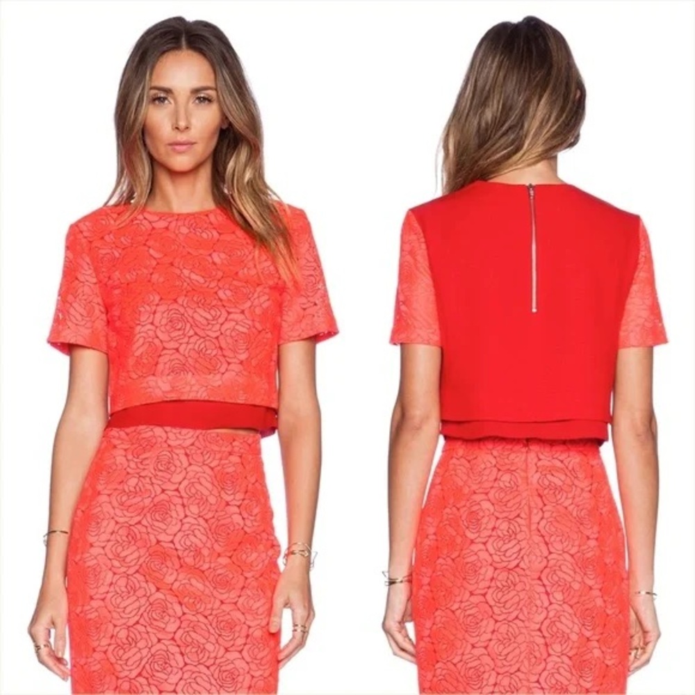 ALC Towner Skirt + Thompson Top Set in Neon Pink